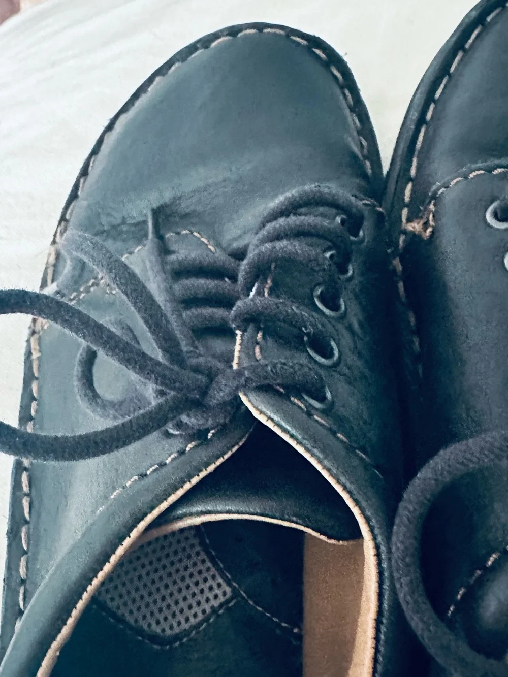Black Leather Lace-Up Casual Shoes